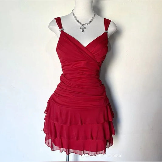 Aimishang Elegant A Line Straps Layered Homecoming Dress Charming Graduation Dress Lovely Birthday Party Dress