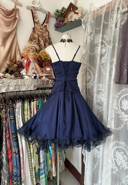 Aimishang Vintage A Line Straps Sleeveless Prom Dress Chic Homecoming Dress Elegant Birthday Party Dress No With Neck accessories