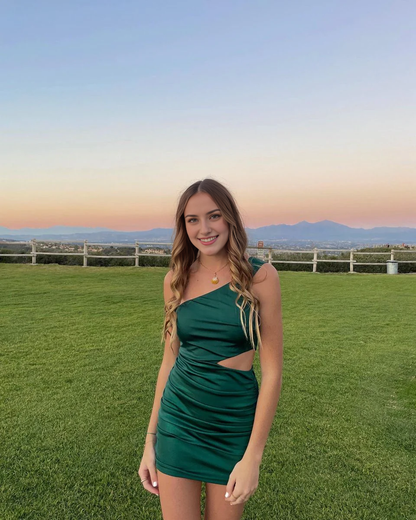 Aimishang Chic One Shoulder Waist Cutout Homecoming Dress Charming Birthday Party Dress Graduation Dress Short Prom Dress