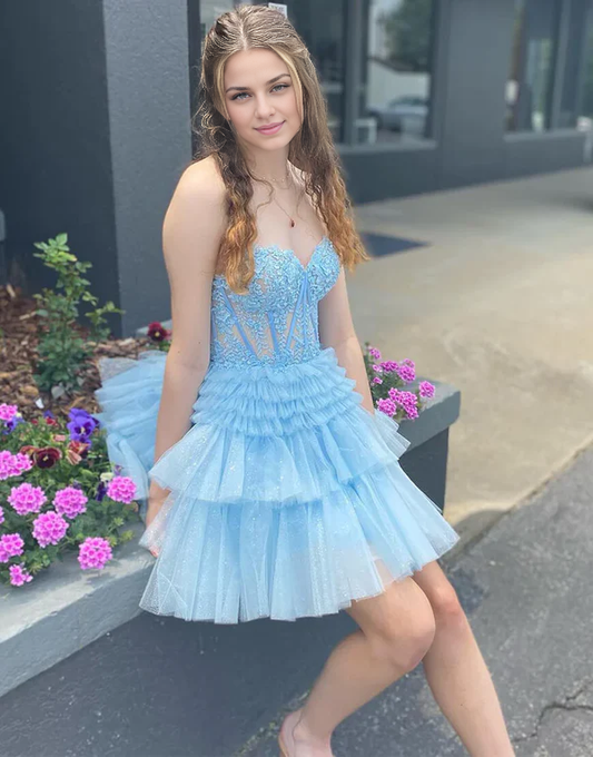 Aimishang Charming A Line Homecoming Dress Sweetheart Birthday Party Dress Graduation Dress Short Prom Dress
