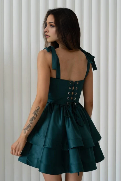 Aimishang Sweetheart A-Line Sleeveless Tiered Homecoming Dress Short Graduation Dress Cute Birthday Party Dress