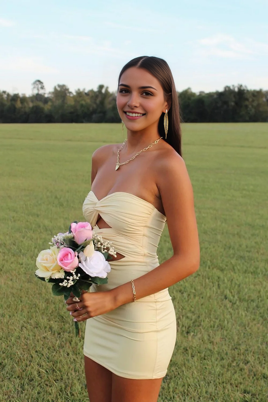 Aimishang Sweetheart Strapless Bodycon Homecoming Dress Lovely Graduation Dress Short Birthday Party Dress