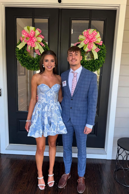 Aimishang Charming A-line Strapless Homecoming Dress Short Graduation Dress Sweetheart Birthday Party Dress