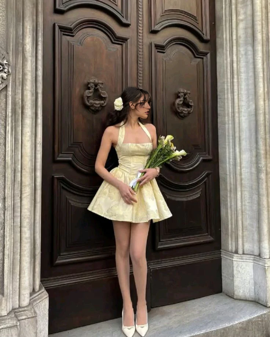 Aimishang Sweetheart A Line Halter Homecoming Dress Lovely Graduation Dress Short Charming Birthday Party Dress