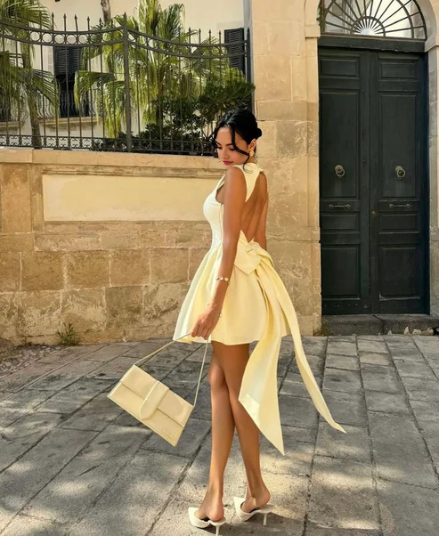 Aimishang Sweetheart A Line Homecoming Dress Lovely Graduation Dress Short Charming Birthday Party Dress With Bow