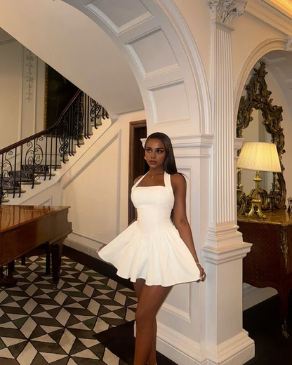Aimishang A Line Halter Homecoming Dress Simple Graduation Dress Short Charming Birthday Party Dress