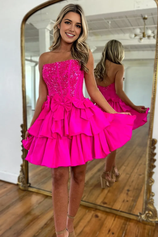 Aimishang Sweetheart A-Line Strapless Homecoming Dress With Bow(s) Charming Graduation Dress Lovely Birthday Party Dress