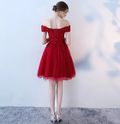 Aimishang Lovely A Line Tulle Short Homecoming Dress Prom Dress Party Dress Elegant Graduation Dress