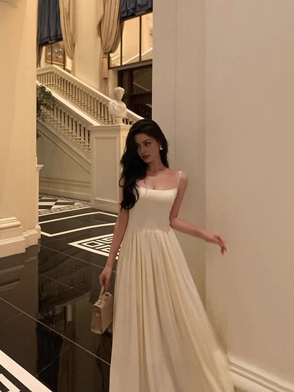 Aimishang Elegant A Line Spaghetti Straps Long Prom Dress Formal Dress Evening Gown Simple Party Dress