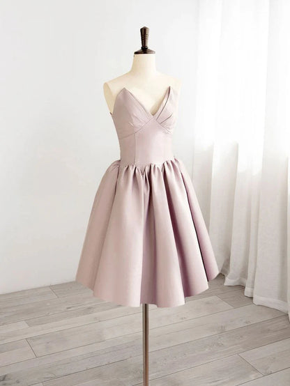 Aimishang Chic A-Line V Neck Homecoming Dress Simple Graduation Dress Short Charming Birthday Party Dress