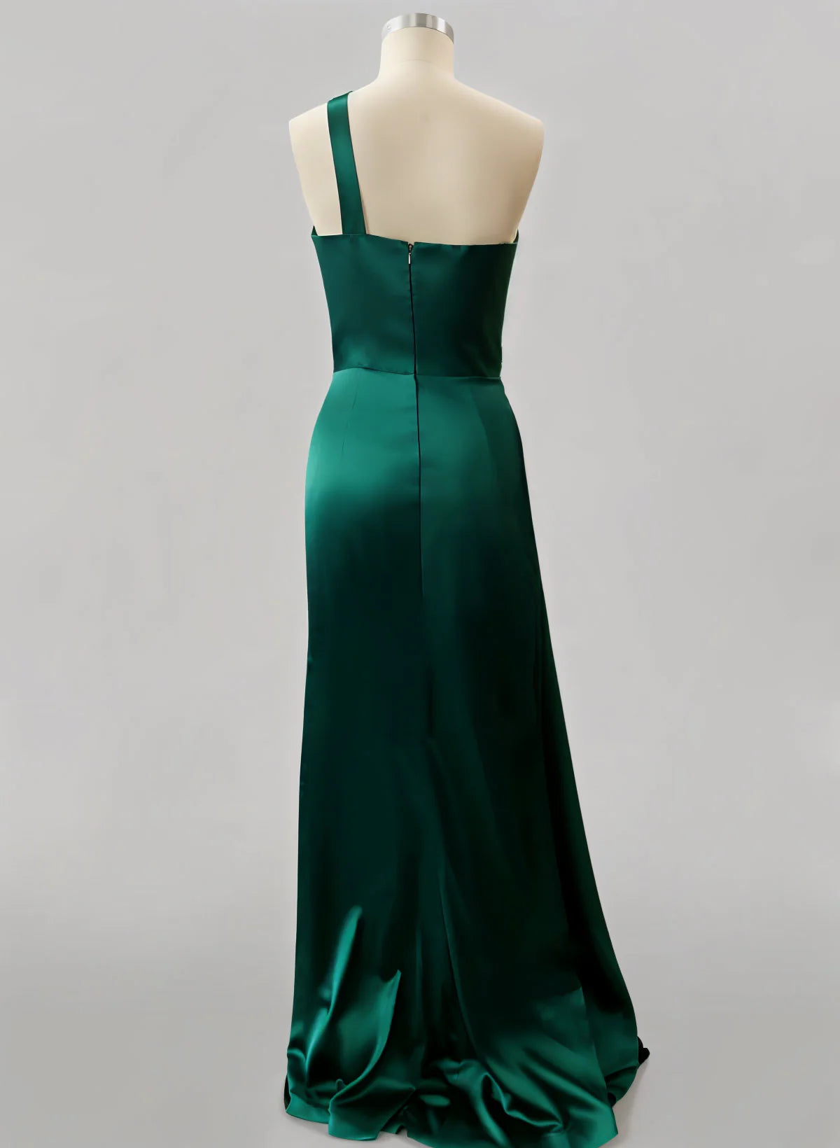 One Shoulder Silk Like Satin Bridesmaid Dresses With Ruffle Elegant Evening Dress Party Dress Wholesale