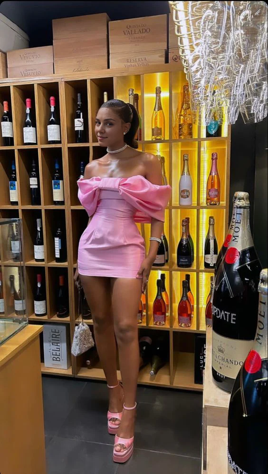 Aimishang Cute Off The Shoulder Homecoming Dress Short Party Dress Charming Graduation Dress
