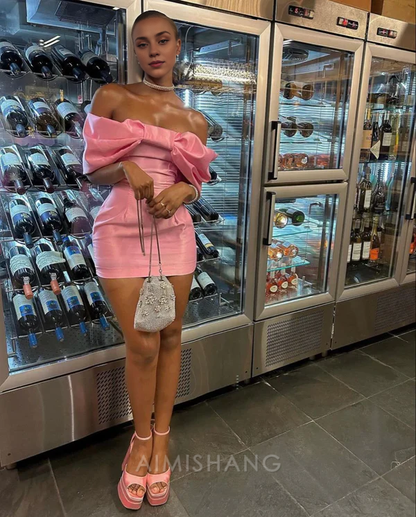 Aimishang Cute Off The Shoulder Homecoming Dress Short Party Dress Charming Graduation Dress