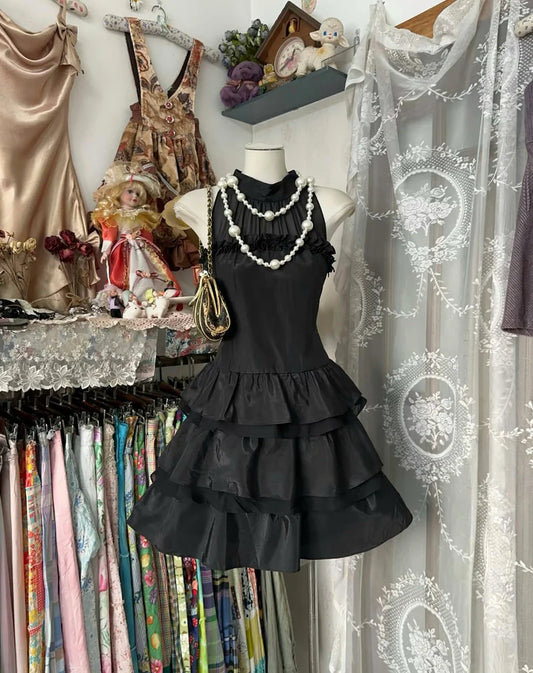 Aimishang Elegant A Line Sleeveless Tiered Short Prom Dress Chic Homecoming Dress Lovely Party Dress No With Neck accessories