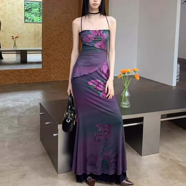 Aimishang Elegant Mermaid Floral Maxi Dress Long Prom Dress Charming Evening Party Dress Women's Dresses
