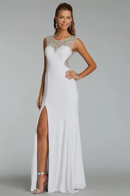 Wholesale A Line Formal Dresses Heavily Beaded Bodice Scoop Chiffon