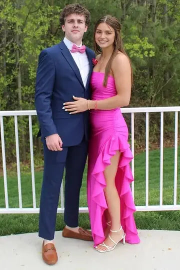 Aimishang Sweet Strapless Sleeveless Ruffle Formal Prom Dress Lovely Party Graduation Dress