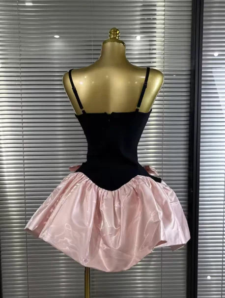Aimishang Cute A-line Spaghetti Straps Sleeveless Summer Short Birthday Party Dress Pretty Cocktail Homecoming Dress With Bow