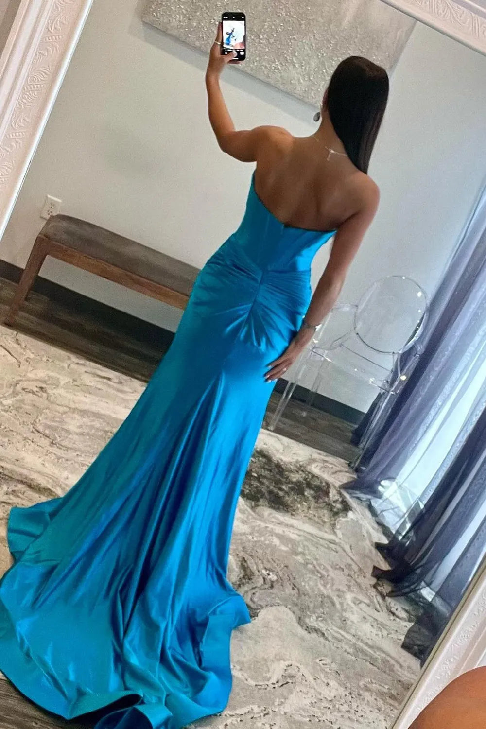 Wholesale Prom Dress Newly Mermaid Sweetheart Corset Satin With Split