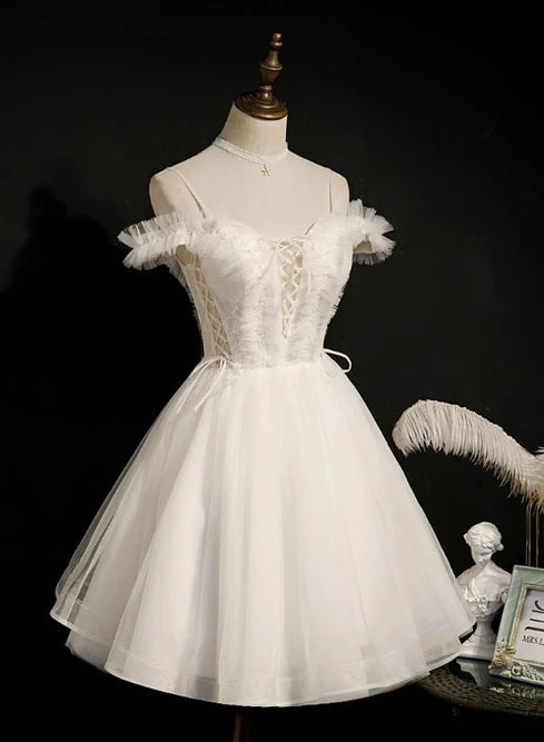 Aimishang Lovely Sweetheart Beaded Tullle Homecoming Dress Party Dress Short Prom Dresss No With Neck accessories