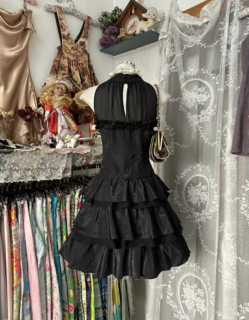 Aimishang Elegant A Line Sleeveless Tiered Short Prom Dress Chic Homecoming Dress Lovely Party Dress No With Neck accessories