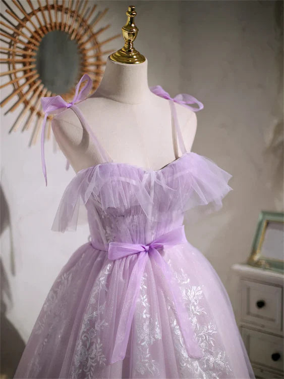 Cute Light PurpleTulle Short Prom Dress Homecoming Dress A Line Formal Dress Wholesale