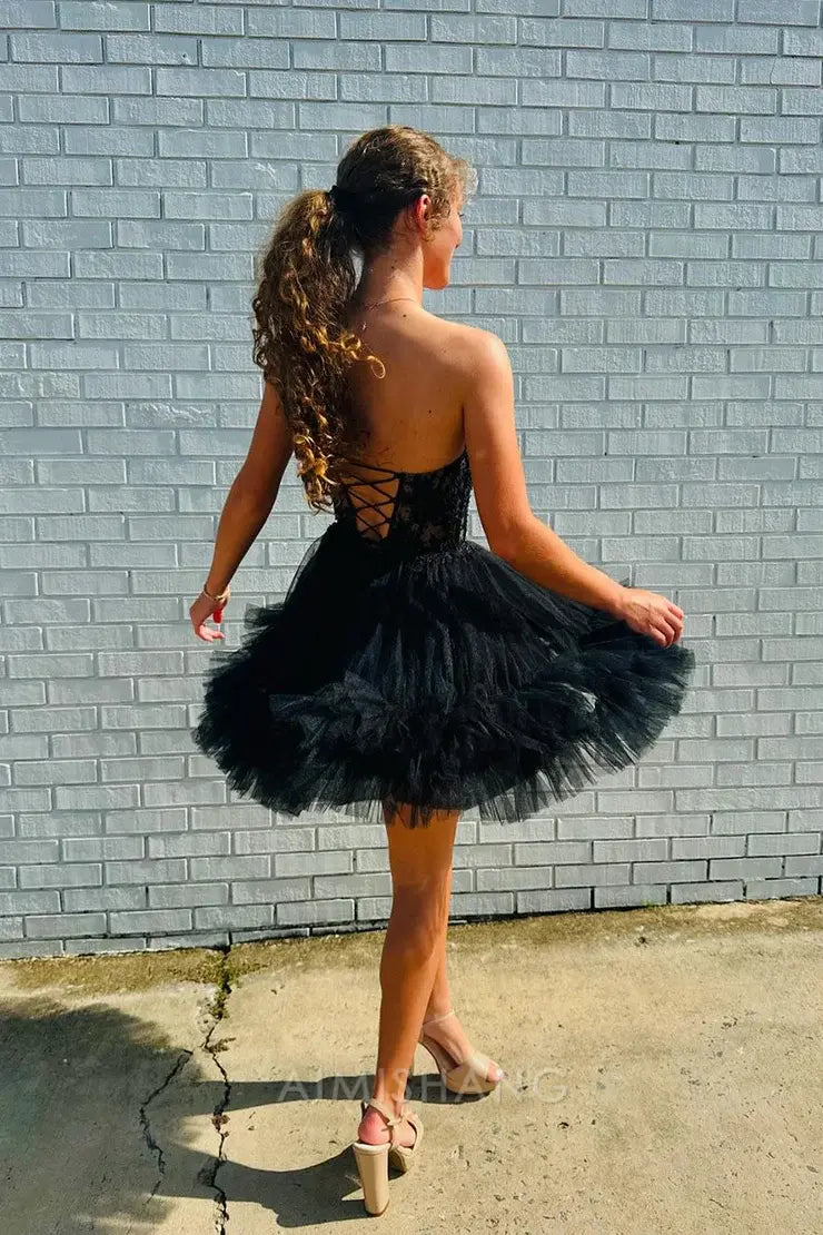 Aimishang A Line Tulle Sweetheart Homecoming Dress Charming Party Dress Graduation Dress Short Prom Dress