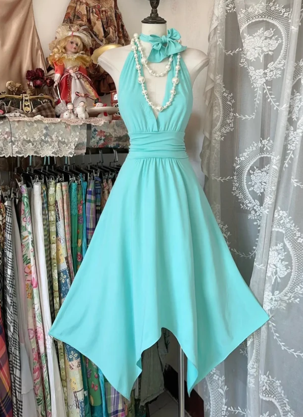 Aimishang Elegant A Line V Neck Sleeveless Prom Dress Chic Homecoming Dress Lovely Party Dress Sweetheart Cocktail Dress No With Neck accessories