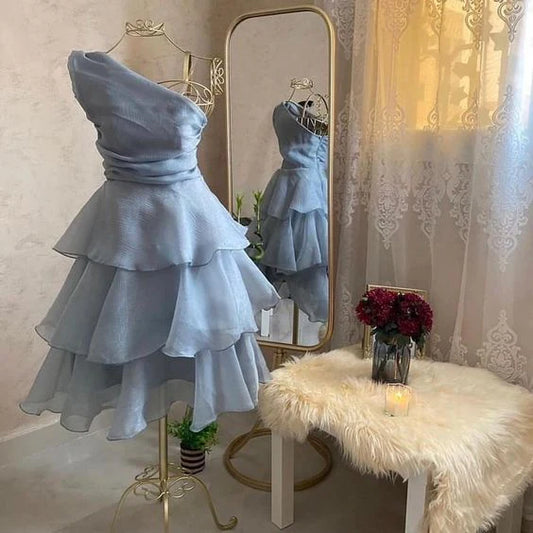 Aimishang Cute One Shoulder Homecoming Dress Charming Party Dress Summer Graduation Dress