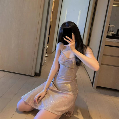 Aimishang Dress Wholesale Shiny Sleeveless Dress Charming Party Dress Backless Tight Bodycon Mermaid Chic Dress Homecoming Dress