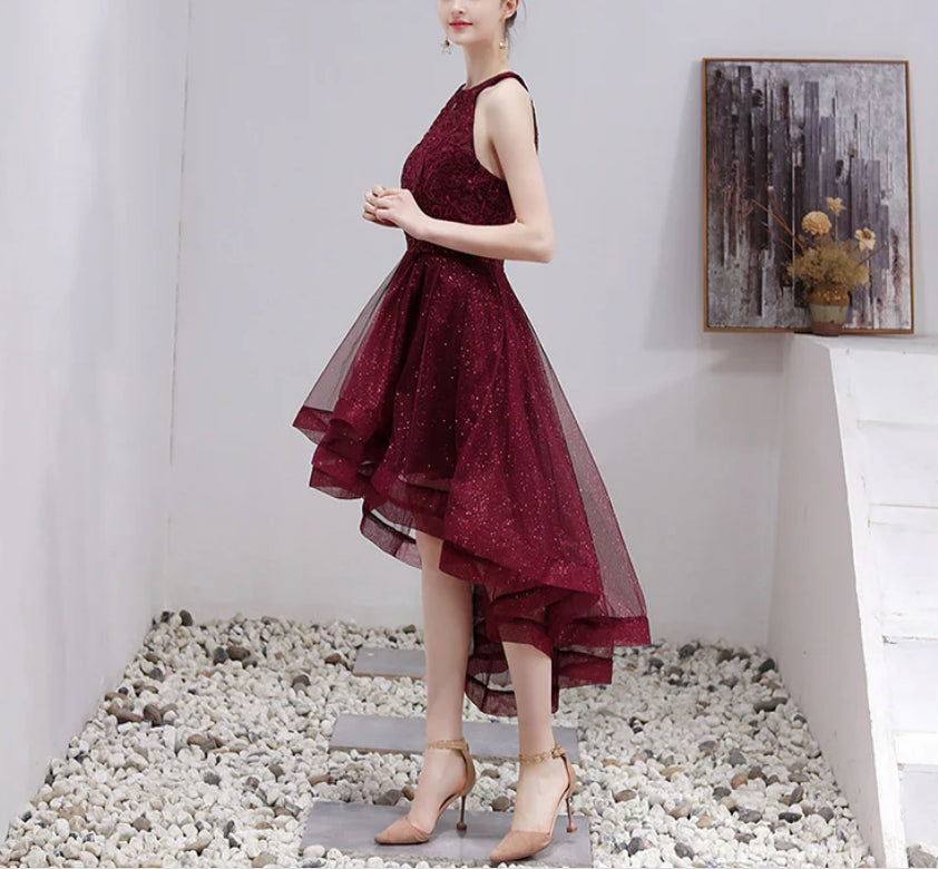 Aimishang Beautiful Halter High Low Tulle Lace Homecoming Dress Short Party Dress Prom Dress Wholesale