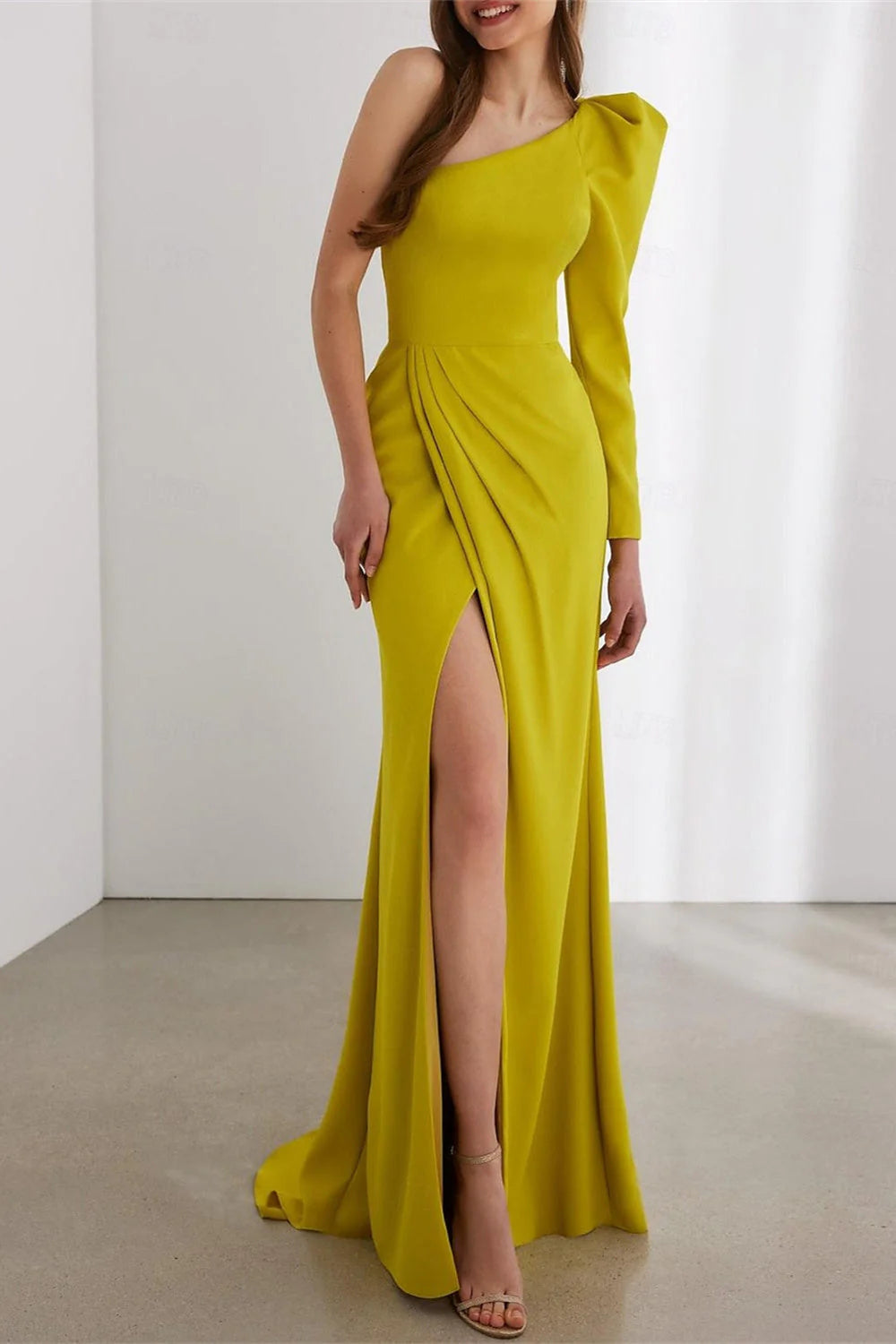 One Shoulder Wedding Guest Dress Sheath/Column Party Dress Elegant Evening Dress Wholesale