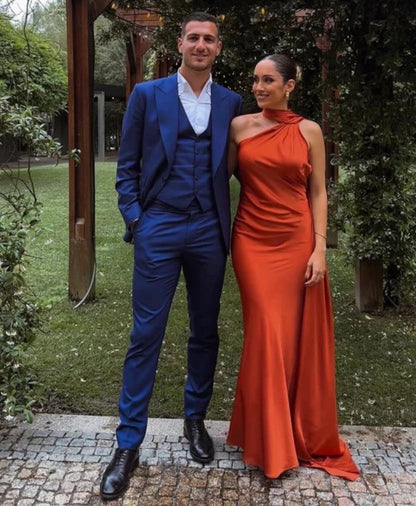 Aimishang Burnt Orange Long Prom Dress Elegant Evening Party Dress Women's Dresses