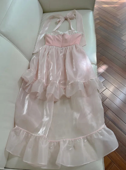 Aimishang Cute Halter High-Low Ruffles Homecoming Dress Charming Party Dress Summer Graduation Dress Prom Dress