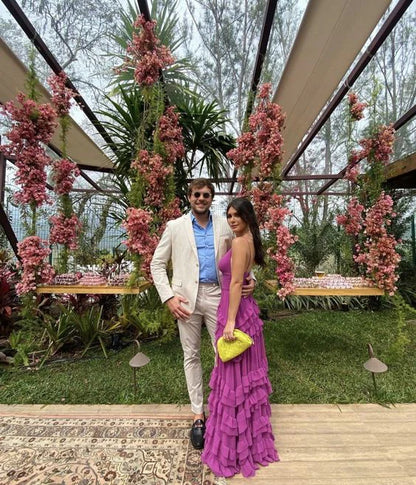 Aimishang Elegant Spaghetti Straps A-Line Formal Prom Dress Charming Evening Dress Wedding Guest Dress Party Dress