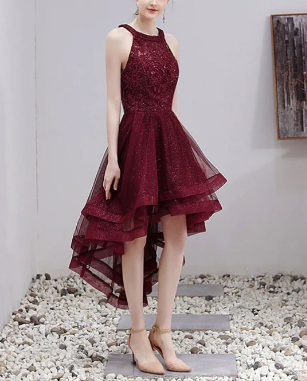 Aimishang Beautiful Halter High Low Tulle Lace Homecoming Dress Short Party Dress Prom Dress Wholesale