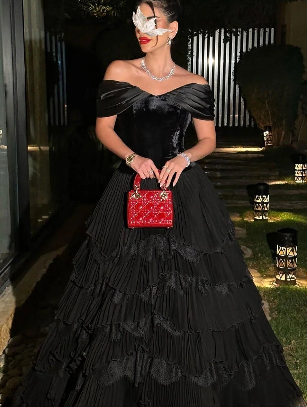 Aimishang A-Line Prom Dresses Formal Gowns Evening Dresses Floor Length Short Sleeve Sweetheart Lace with Ruched