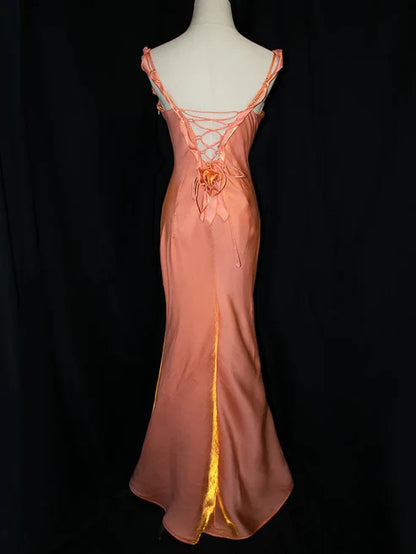 Aimishang Dark Red Vintage Floral V-neck Evening Gown Mermaid Long Party Dress With Flowers Wholesale