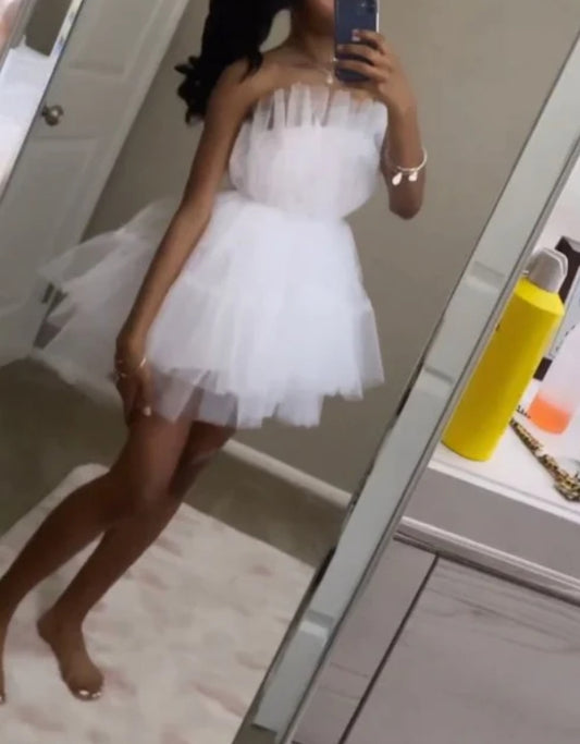 Aimishang Lovely A-line Tulle Homecoming Dress Charming Party Dress Short Birthday Dress