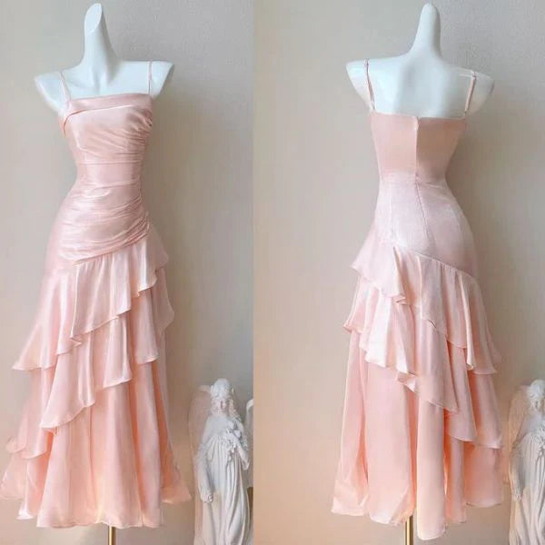Aimishang Elegant Spaghetti Straps Tiered Ruffles Maxi Dress Long Prom Dress Charming Evening Party Dress Women's Dresses