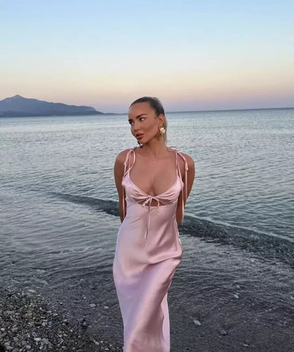 Aimishang Sheath Cut Out Simple Formal Dress Charming Satin Evening Party Dress