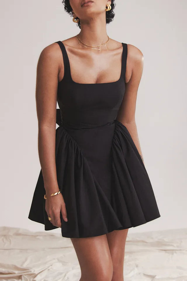 Aimishang A Line Straps Backless With Bow Mini Dress Simple Party Dress Homecoming Dress