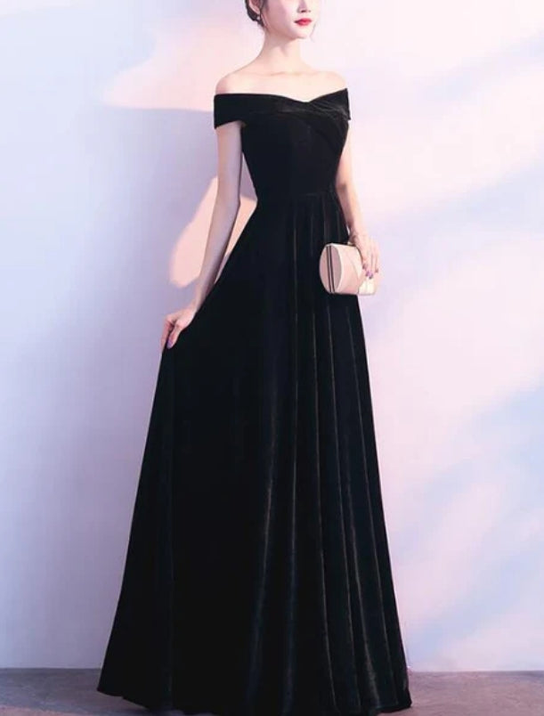 Charming Black Long Bridesmaid Dress Elegant Formal Gown Prom Dress Evening Dress Wholesale