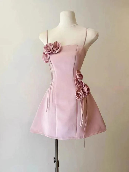 Aimishang Cute A-Line Homecoming Dress With Flowers Charming Graduation Dress Lovely Birthday Party Dress