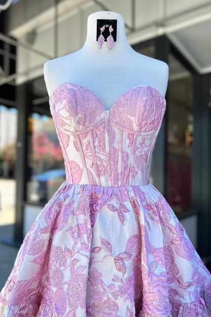 Aimishang Charming A-line Strapless Homecoming Dress Short Graduation Dress Sweetheart Birthday Party Dress