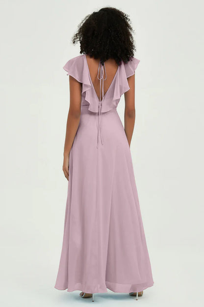 Wholesale Elegant Long Bridesmaid Dress with Cap Sleeves Wedding Guest Dresses