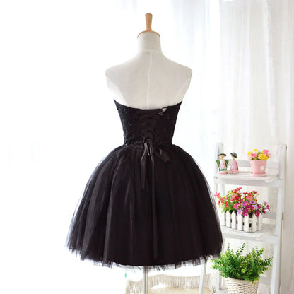 Aimishang Lovely A-line Strapless Tulle Homecoming Dress Short Prom Dress Sweetheart Graduation Dress Cute Birthday Party Dress