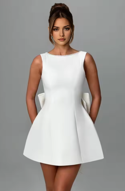 Aimishang Lovely A Line Sleeveless Homecoming Dress With Bow Short Prom Dress Cute Birthday Party Dress