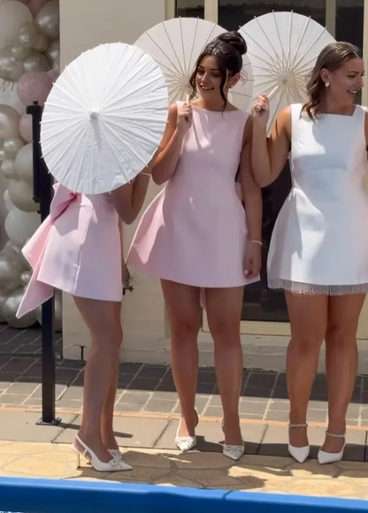 Aimishang Lovely A Line Sleeveless Homecoming Dress With Bow Short Prom Dress Cute Birthday Party Dress