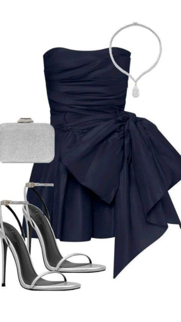 Aimishang Lovely A Line Strapless Short Homecoming Dress Cute Birthday Party Dress With Bow No With Accessories